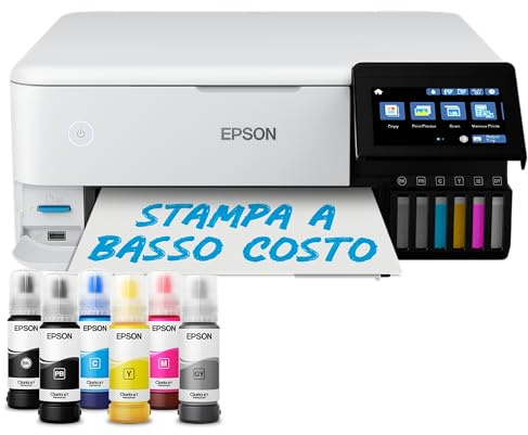 Epson EcoTank ET-8500 Tintentankdrucker | Fotodruck | 6-Farb-Tintensystem | WLAN | A4 | Drucken, Kopieren, Scannen | 10.9 cm Touchscreen | Duplexdruck | hinterer Papiereinzug
