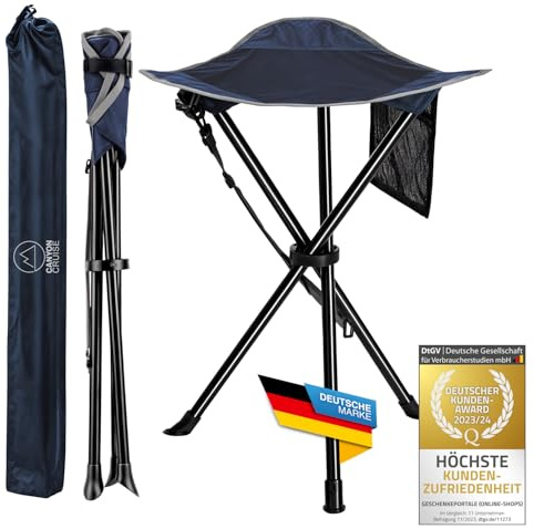 Camping-Hocker Dreibein-Hocker Angelsitz; Tragbarer Faltbarer Camping-Stuhl, Angelhocker, Festival Stuhl (1 Stück)