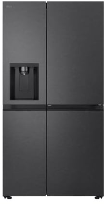 LG GSJC40EPPE Side-by-Side Kühlschrank mit Gefrierfach (641 L, Energieklasse E) mit Door-in-Door, Multi-Airflow, Eis- und Wasserspender, UVNano, Total No Frost, Schwarz