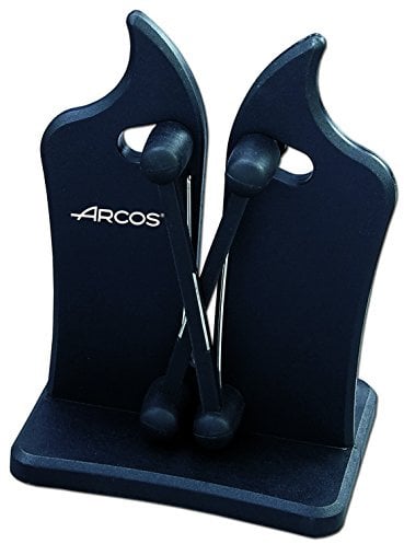 ARCOS Messerschärfer Professionell - Hergestellt aus ABS, Schärft Messer mühelos mit Sicherheit und Präzision - Schwarz, Serie Afiladores, Maße 110 x 90 x 150 mm