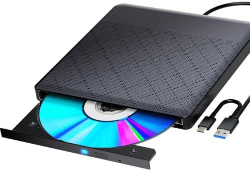 Externes Blu-ray Laufwerk Blu-ray Laufwerk DVD/BD Player Lesen/Schreiben Tragbares Blu-ray Laufwerk USB 3.0 und Typ-C DVD Recorder Ultra High Definition Blu-ray Recorder für Windows 7/8/10/11/MacOS