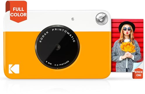 KODAK Printomatic Sofortbild-Digitalkamera in Vollfarbe - Hochwertige Fotos auf Zink 2x3 Klebefotopapier - 5MP, tragbar, kreatives Spaßgeschenk für Geburtstag, Weihnachten, Feiertag - Gelb