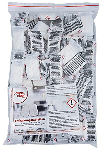 50 Entkalkungstabletten Entkalker-Tabs 16g für Kaffeevollautomaten von Bosch Jura Melitta Miele Saeco Siemens WMF