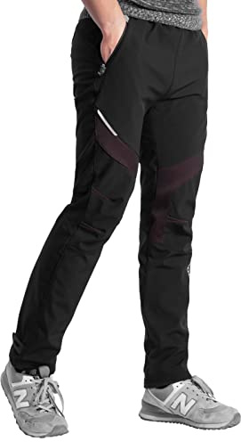 ROCKBROS Lange Fahrradhose Herren Thermo Fleece Winter Radhose Winddicht Wasserabweisend Warm Atmungsaktive für Outdoor Radfahren und MTB, Schwarz XXL