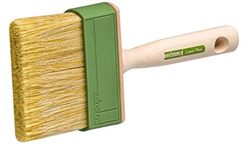 Colorus Lasurpinsel 3 x 10 cm Flächenstreicher für Lasuren | Malerpinsel mit Naturborstenmischung für dünnflüssige Lasuren, Dickschichtlasuren und Holzöle