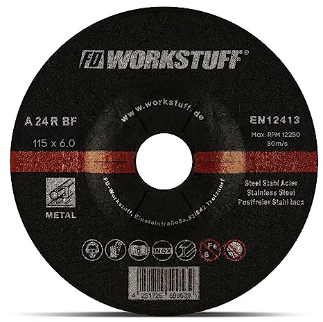 Schruppscheiben │ 5 Stück │ Ø 115 x 6 mm │ für Trenn- oder Winkelschleifer │ Schleifmopteller │Schleifscheiben │ Für Stahl & NE-Metall