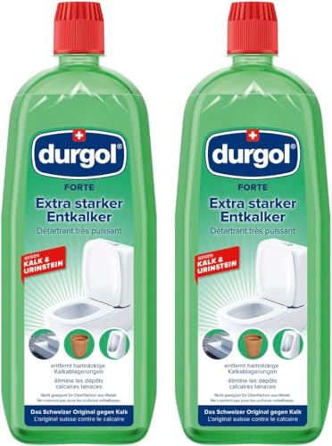 durgol Forte extra starker Entkalker für Urinstein & Kalk (2x1000ml) - Urinsteinentferner & Kalkentferner für WC, Dusche, Spülkasten - Spezial Profi Kalkreiniger flüssig - Kalkstein Reiniger Toilette