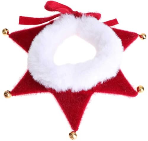 Hundehalstuch Weihnachten, Hund Weihnachtskostüm mit 5 Glöckchen | Verstellbare Katze Hunde Weihnachtskostüm, Plüsch Haustier Kostüm Zubehör, Weihnachtsgeschenke für Hund Katze Welpen Kätzchen