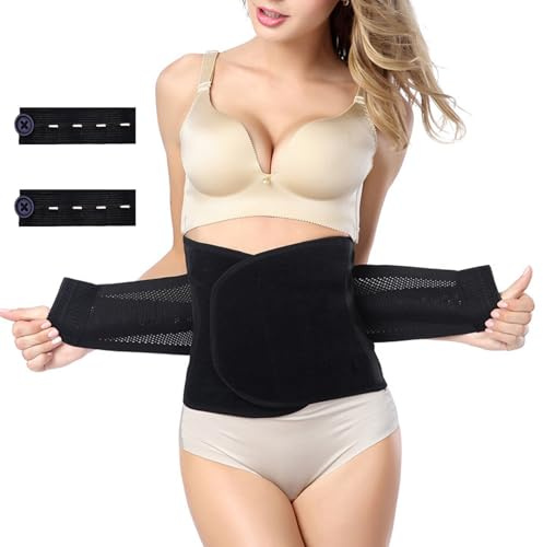 Thoquene Bauchgurt Nach Op Geburt, 96CM Postpartum Belly Wrap, Rückbildungsgürtel Schwarz