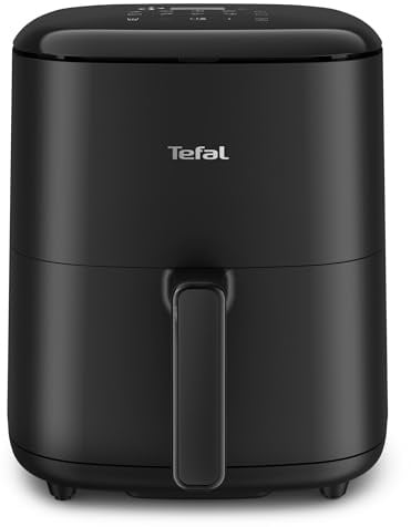 Tefal Easy Fry Max Heißluftfritteuse – 5-L-Airfryer, kompakt, für knusprige Pommes & saftiges Fleisch, mit wenig Öl, antihaftbeschichtet, spülmaschinenfester Korb, energiesparend, schwarz, EY2458