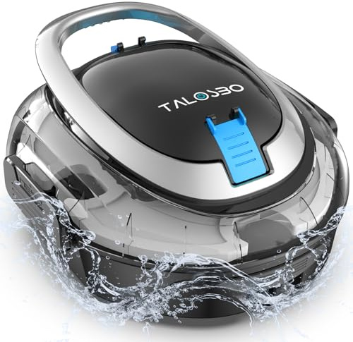 (2026 neu) TALOSBO S2 Poolroboter mit Doppelfiltration,Dual Motoren Poolreiniger,Kabelloser Poolsauger Akku mit 90 Min Laufzeit,2,5H Ladezeit,Selbsteinparkfunktion für Flache Böden Pools