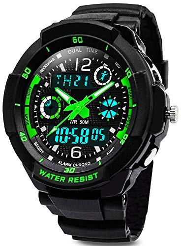 VDSOW Digital Uhren für Kinder Jungen - Wasserdicht Outdoor Sports Digitaluhren Analog Armbanduhr mit Wecker/LED-Licht, Elektronische Stoßfest Kinderuhren für Jugendliche