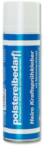 Heiro Kraft Sprühkleber 500ml - Kontakt Sprühkleber extra stark mit Ventil zum Verstellen - Klebespray für Schaumstoff, Vlieswatte, Textil, Leder - aromatenfrei