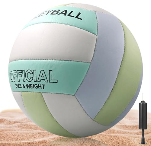 Volleyball: Offizielle Größe 5, Volleyball-Set Mit Aufblasgerät weiche PU-Volleybälle, Volleyball für drinnen und draußen Sporttraining, Strand-Sandspiel, Spielen für Teenager, Erwachsene, Anfänger