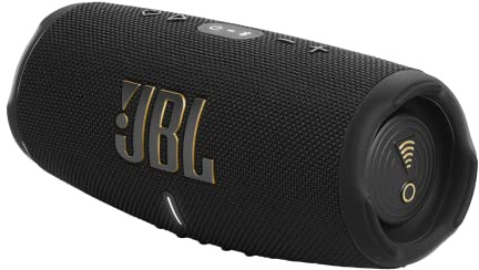 JBL Charge 5 Wifi – Kabelloser Lautsprecher mit Bluetooth und Wifi – Wasser - und staubdicht – Integrierte Powerbank – Bis zu 20 Stunden Akkulaufzeit – Schwarz