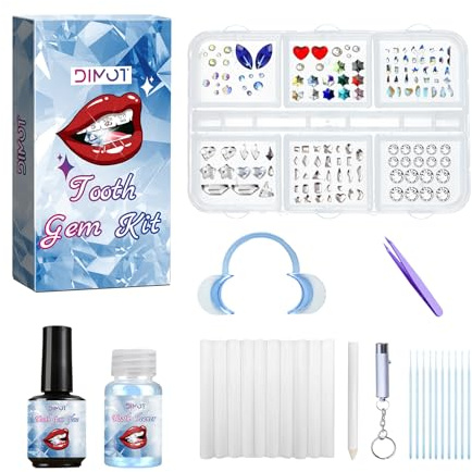 Zahnschmuck Set – DIY Dental Jewelry Set, Tooth Gem kit mit 150 Kristalle Für Party Daliy Leben (Serie F)