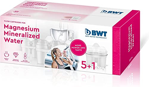 BWT Filterkartusche Magnesium Mineralized Water 5+1 | mit Magnesium Wasserfilter Trinkwasser | für Speisen & Getränke | Filtert Kalk, Chlor, Blei & Kupfer | für Wasserhärte ab 15°dH geeignet