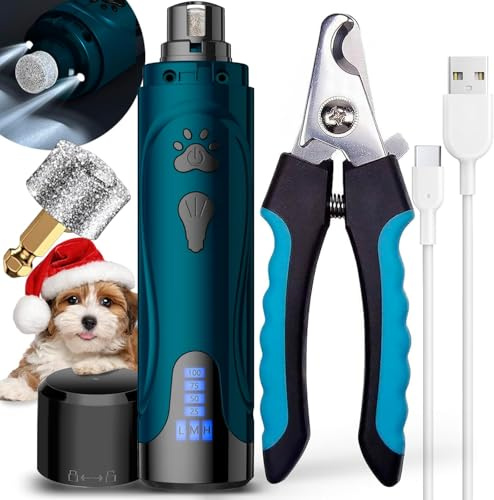YABIFE Krallenschleifer für Hunde, Elektrischer Hundekrallenschneider, Superleise Hundekrallenfeile, Tierkrallenschleifer für kleine große Hunde Katzen Krallenpflege & Tierpflege, 3 Geschwindigkeiten
