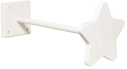 BioKinder Betthimmel-Halter Stern Himmelstange Netzhalterung Betthimmel Halterung aus zertifiziertem Massivholz Kiefer Naturweiß lasiert, L 44 cm