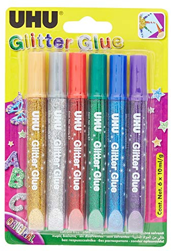 UHU Glitter Glue ORIGINAL, Tuben 6x10ml