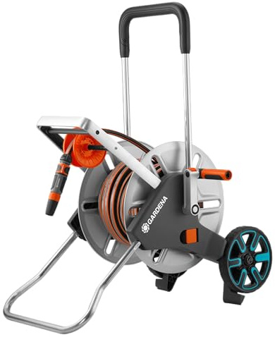 Gardena CleverRoll M Easy Metall Set: Schlauchwagen mit 60 m Kapazität, sehr standfest, stabile Schlauchführung, inkl. 25m Schlauch (18547-20)