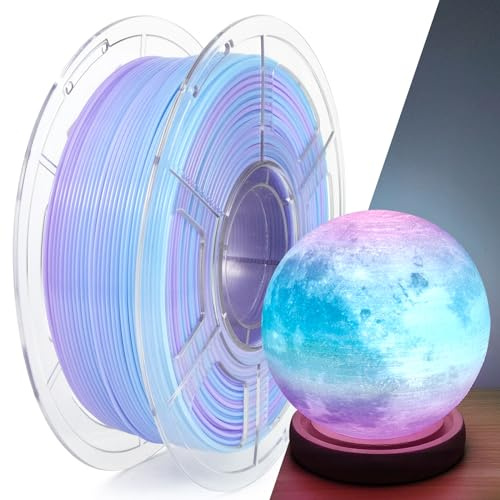 IEMAI PETG Filament 1.75mm 1Kg, High Speed Durchscheinend PETG Gradient Regenbogen Blau Violett 3D Drucker Filament, Maßgenauigkeit +/- 0,02 mm