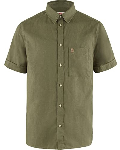 Fjällräven Herren Övik Travel SS Hemd, Green, XL