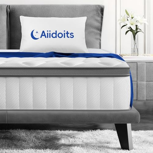 Aiidoits Matratze 90x200 cm, Höhe 25 cm, 7 Zonen Taschenfederkernmatratze mit abnehmbarem, waschbarem Spannbettlaken, Oeko-TEX Zertifiziert, Härtegrad H3, 100 Nächte Probeschlafen