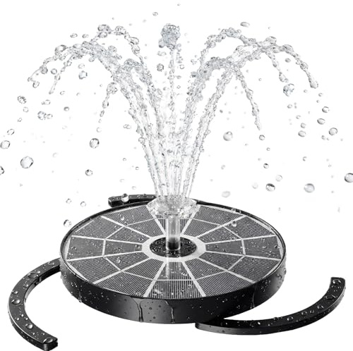 AISITIN Solar Springbrunnen für Außen Upgraded,3,7W Solarbrunnen für Draussen mit 4 Sprüh Effekten,Solar Teichpumpe Solar Schwimmender Fontäne Pumpe für Garten,Vogel-Bad,Teich,Wasserspiel