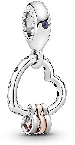 Pandora Icons Anhänger Herz, Silber und 14karätiges Roségold