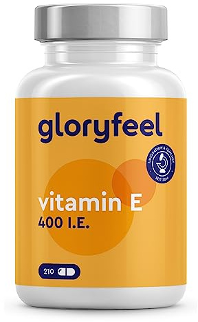 Vitamin E - 210 Kapseln - 400 IE bioaktives Vitamin E pro Kapsel - Hochdosiert für 7 Monate Versorgung - Laborgeprüft und in Deutschland hergestellt