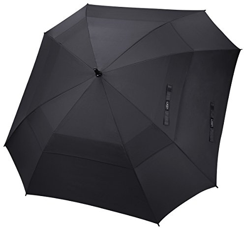 G4Free 62/68 Inch Quadratischer Golfschirm, Regenschirm XXL Stockschirm | Übergroß Doppelt Überdachung für 2-4 Personen Winddichter Großer Regenschirm, Automatik Auf