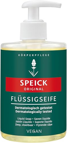 Speick Original Flüssigseife Seifenspender 300 ml – milde Handseife im praktischen Spender, sanfte Reinigung