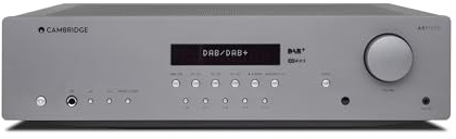 Cambridge Audio AXR100D - Separater 100 Watt Stereo HiFi-Receiver mit integrierter Phonostufe, Dab/FM Radio und Bluetooth 5.0 - Mondgrau