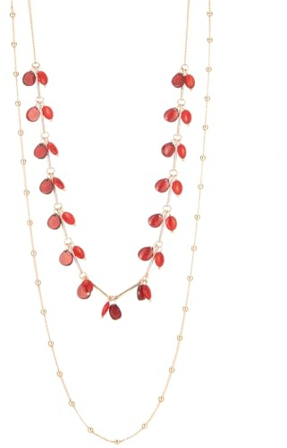 Bulinlin Damen Lange Kette Gold Lange Perlen Statement Kette Gold Modeschmuck Geburtstagsgeschenk für Frauen