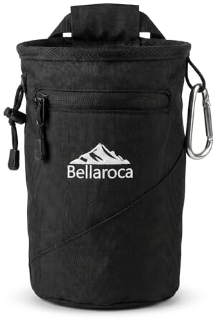 BELLAROCA® | Magnesiabeutel zum Klettern – Wasser- & abriebfester Chalk Bag mit 2 großen Taschen & Karabiner – Perfekt für Bouldern, Kletterhalle & Felsklettern