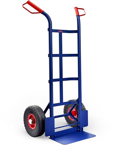 GARDEBRUK Sackkarre Klappbar 200kg blau | Transportkarre, Haltegriffe, Transportroller, Stapelkarre, Transportwagen, Handkarre, Luftreifen, robuster Stahl