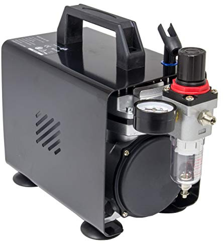Fengda AS-18A - Professional Airbrush mini Kompressor / 4 bar/Kompakt mit Manometer, Druckminderer