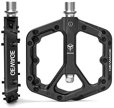 GEWAGE Mountainbike-Pedale, rutschfeste MTB-Pedale aus Nylonfaser, 9/16-Zoll-Fahrradpedale, leichte und breite Flache Plattformpedale