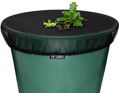 Regentonnennetz mit Gummizug für Straffen Halt - Besser als mit schlaffer Kordel | Abdeckung für Mücken/Mosquitos, Laub und Kleintiere | 80 cm Durchmesser