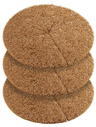 NUGATI Kokos-Mulchscheibe Kübelabdeckung Winterschutz für Topfpflanzen/Pflanzenschutzmatte/Unkrautschutzmatte, Kokosdisk (80cm - 3 Stück)