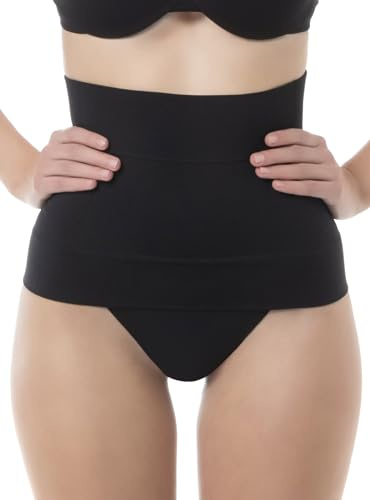 FarmaCell 605 (Schwarz, M) Shapewear Bauchweggürtel Damen, Figurformende Unterwäsche, Made in Italy