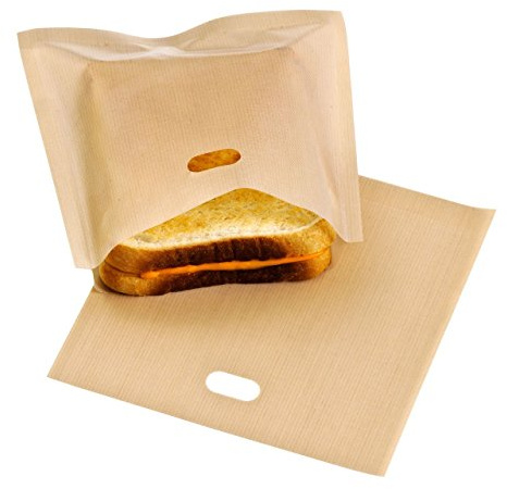 Kitchen Toaster Beutel Wiederverwendbar 100 Verwendung Antihaftend Panade Für Cheeze Sandwich Snack/Croque Monsieur Toaster Grill IN Einer Tasche - Beige, 2 Packungen, 2 Packs