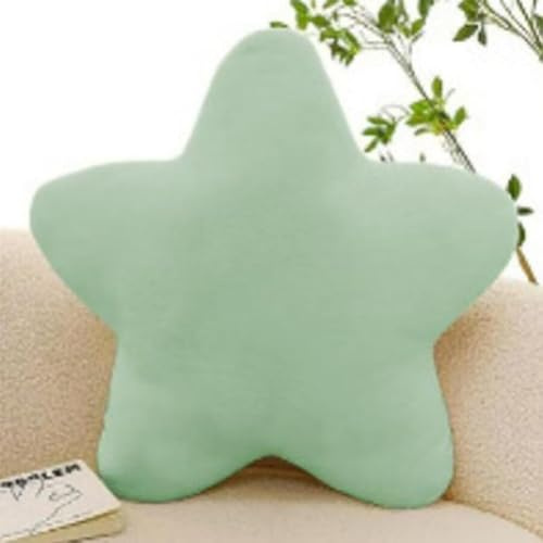 Bettschlange Kuschelkissen Kinder, Stern Kinderkissen, Weiche Flauschige Sternenkissen, Kissen Kinderzimmer Sternform Dekokissen für Mädchen & Jungen Zuhause Schlafzimmer,Hellgrün,30x30cm