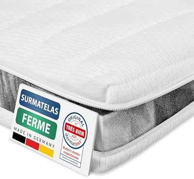 AM Qualitätsmatratzen Topper 180x200cm hart - Made in Germany - Oeko TEX zertifizierter Matratzen Topper 180x200 H4 / H3 für Boxspringbett - Feste Matratzenauflage 180x200 mit waschbarem Bezug