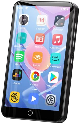MP3 Player mit Bluetooth und WiFi, Oilsky 80GB 4 Zoll MP4 Player, Schwarz | Android 9.0, 1080P Touchscreen, Tragbarer Musikplayer mit Spotify, Audible, Deezer