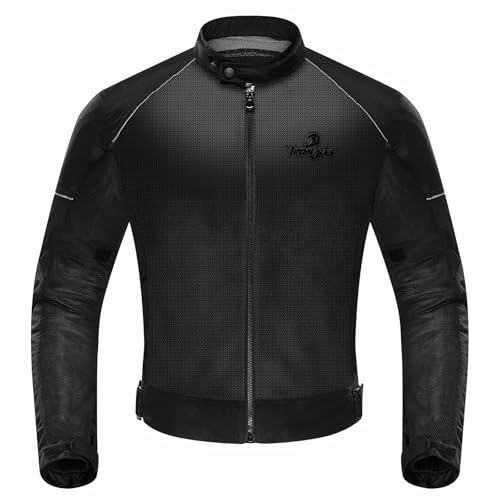 IRON JIA'S Motorradjacke, CE-konform, mit Protektoren, für den Sommer | CE-konform; Protektoren, atmungsaktiv, reflektierend, verstellbar, für Stadtfahrten bei Hitze, Modell: JK004