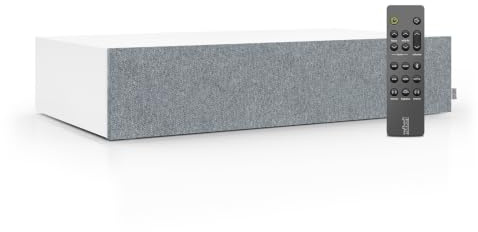 Nubert nuBoxx AS-225 max | Weiße Soundbar mit weißer Front | Stereobar für HiFi | TV-Lautsprecher belastbar bis 50 kg | Soundbase mit Klangregelung | Stereobase für Heimkino | Sounddeck