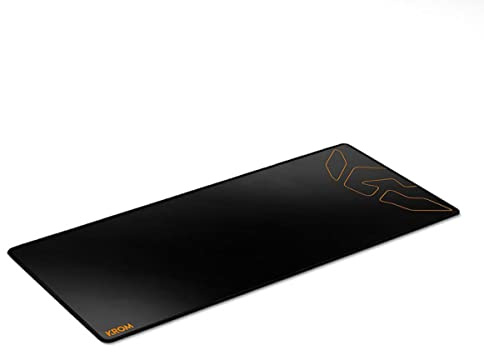 KROM Knout XL – XXL Gaming-Mauspad, Rutschfeste Textiloberfläche, Genähte Ränder, Gummibasis, Kompatibel mit optischen und Laser-Mäusen, 900x350x3mm