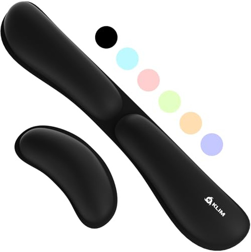 KLIM Wrist Rest - Handballenauflage Set für Tastatur und Maus - Gel Memory Foam - Ergonomische Handauflage für Tastatur und Mauspad - für Gaming und Büro - Schmerzfreie Handgelenke - Schwarz